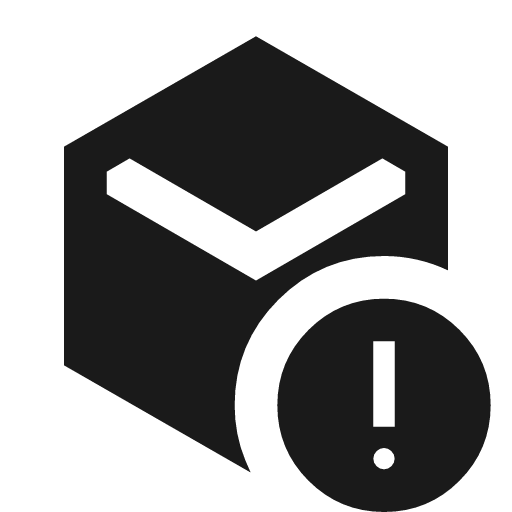 Deployed code alert sharp icon, sharp-cornered style, from Material Symbols