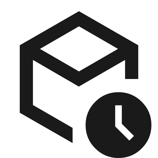 Deployed code history outline sharp icon, sharp-cornered style, from Material Symbols