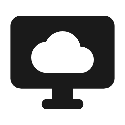 Desktop cloud rounded icon, rounded style, from Material Symbols