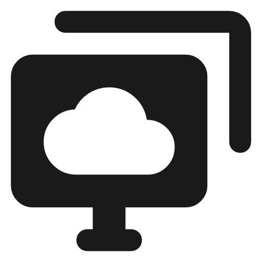 Desktop cloud stack rounded icon, rounded style, from Material Symbols