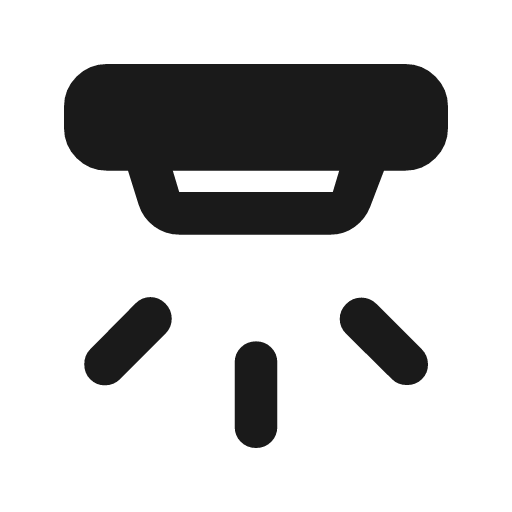 Detector alarm rounded icon, rounded style, from Material Symbols