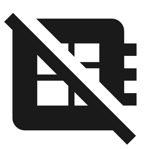 Developer board off icon, solid style, from Material Symbols