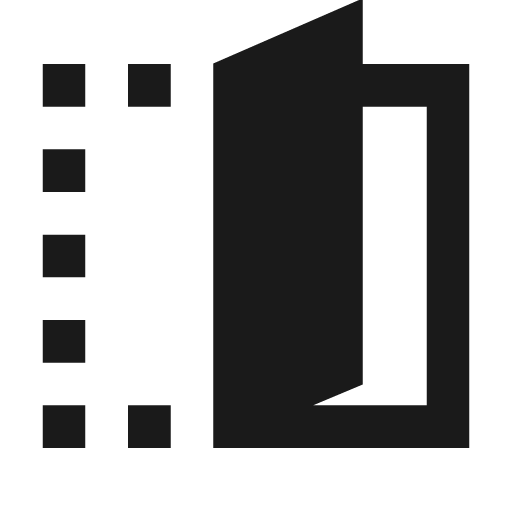 Devices fold sharp icon, sharp-cornered style, from Material Symbols