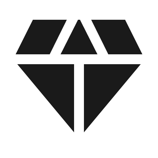 Diamond icon, solid style, from Material Symbols