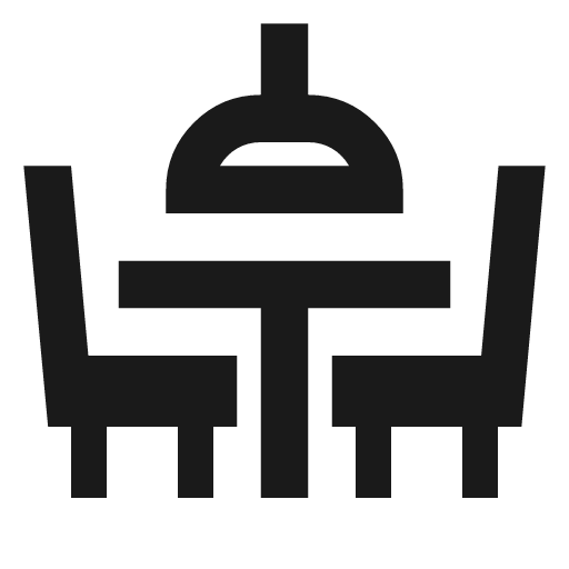Dine lamp outline sharp icon, sharp-cornered style, from Material Symbols
