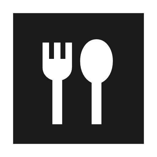 Dining sharp icon, sharp-cornered style, from Material Symbols