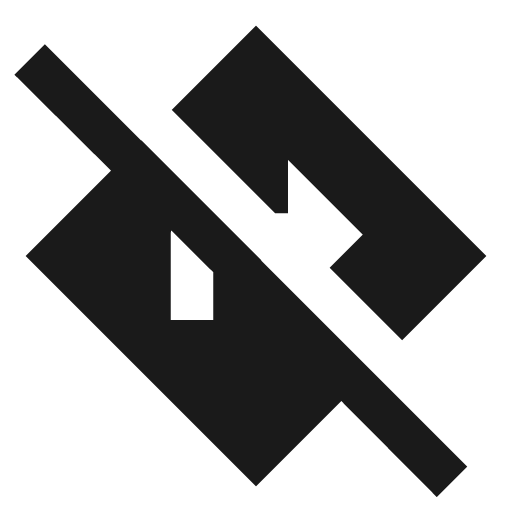 Directions off sharp icon, sharp-cornered style, from Material Symbols