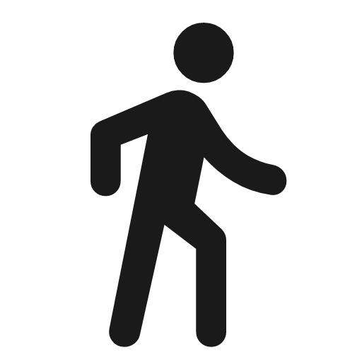Directions walk rounded icon, rounded style, from Material Symbols