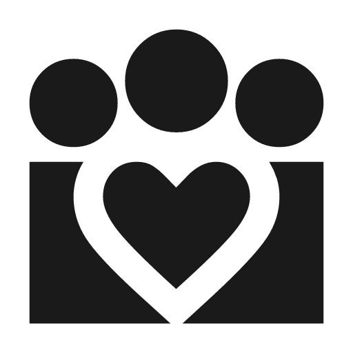 Diversity 4 sharp icon, sharp-cornered style, from Material Symbols