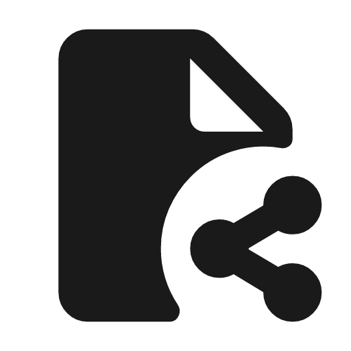 Document share rounded icon, rounded style, from Material Symbols