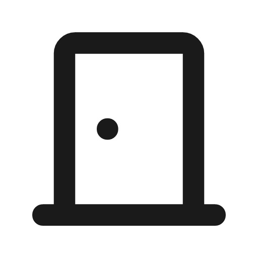 Door back outline rounded icon, rounded style, from Material Symbols