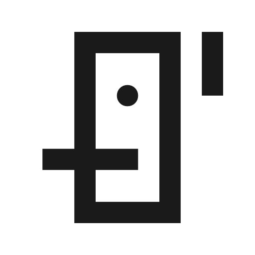 Door sensor outline sharp icon, sharp-cornered style, from Material Symbols