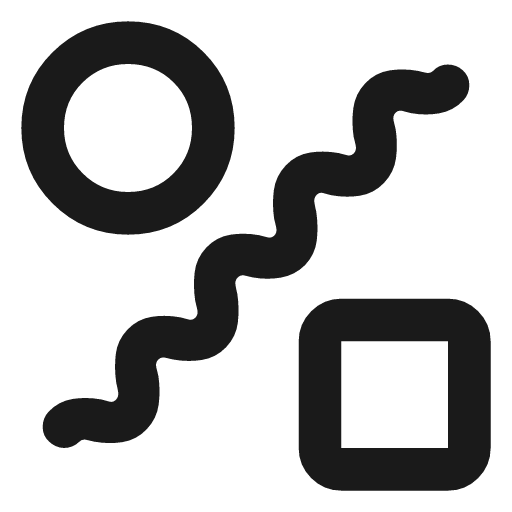 Draw abstract outline icon, outline style, from Material Symbols