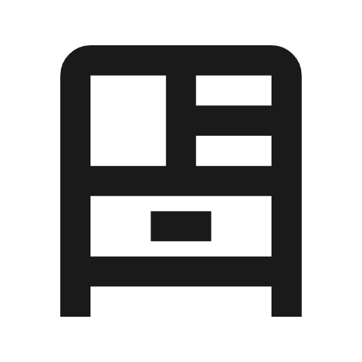 Dresser outline icon, outline style, from Material Symbols