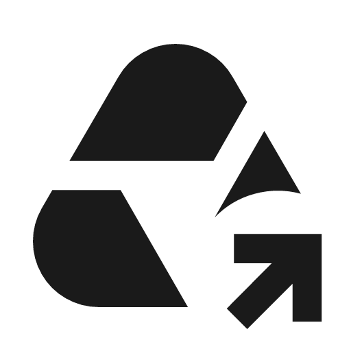 Drive export icon, solid style, from Material Symbols
