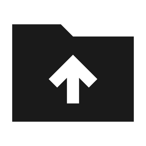 Drive folder upload sharp icon, sharp-cornered style, from Material Symbols