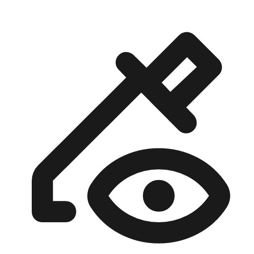 Dropper eye outline rounded icon, rounded style, from Material Symbols