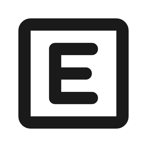 E mobiledata badge outline rounded icon, rounded style, from Material Symbols