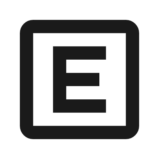 E mobiledata badge outline icon, outline style, from Material Symbols