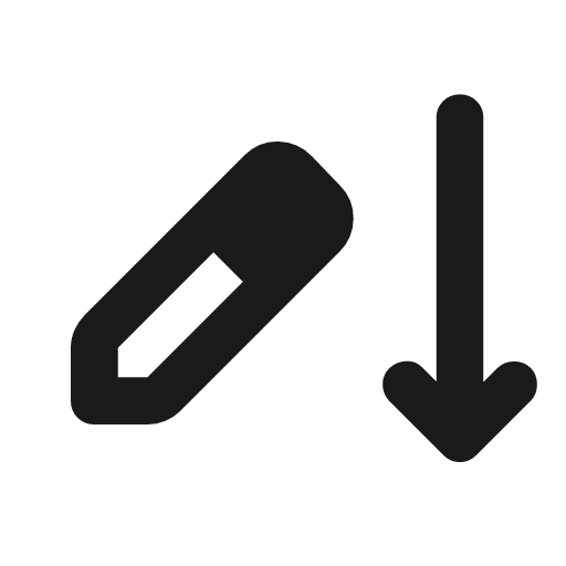 Edit arrow down outline rounded icon, rounded style, from Material Symbols