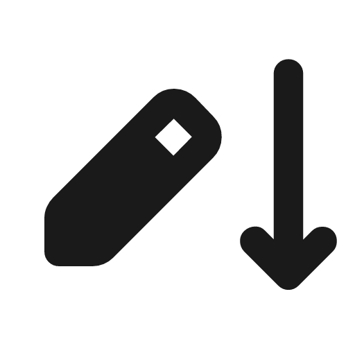 Edit arrow down rounded icon, rounded style, from Material Symbols