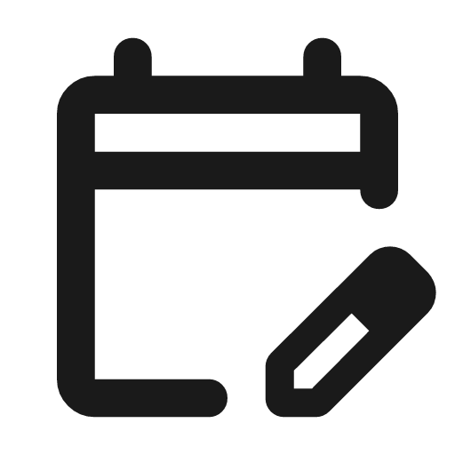 Edit calendar outline rounded icon, rounded style, from Material Symbols