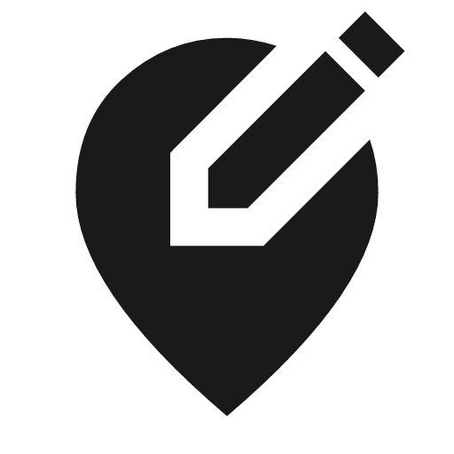 Edit location alt sharp icon, sharp-cornered style, from Material Symbols