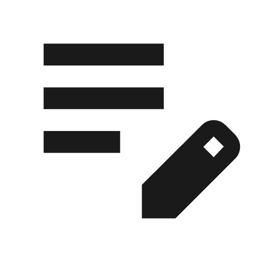 Edit note icon, solid style, from Material Symbols