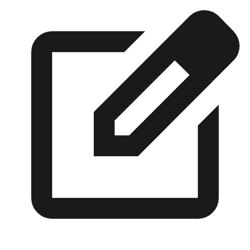 Edit square outline icon, outline style, from Material Symbols