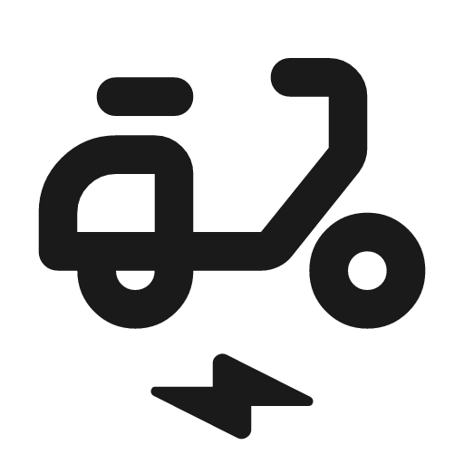 Electric moped outline rounded icon, rounded style, from Material Symbols