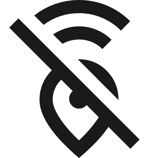 Emergency share off outline icon, outline style, from Material Symbols