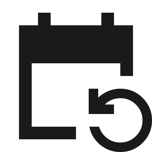 Event repeat sharp icon, sharp-cornered style, from Material Symbols