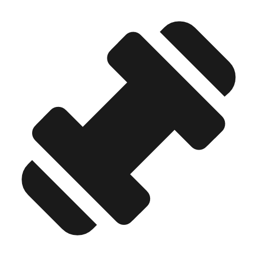 Exercise icon, solid style, from Material Symbols