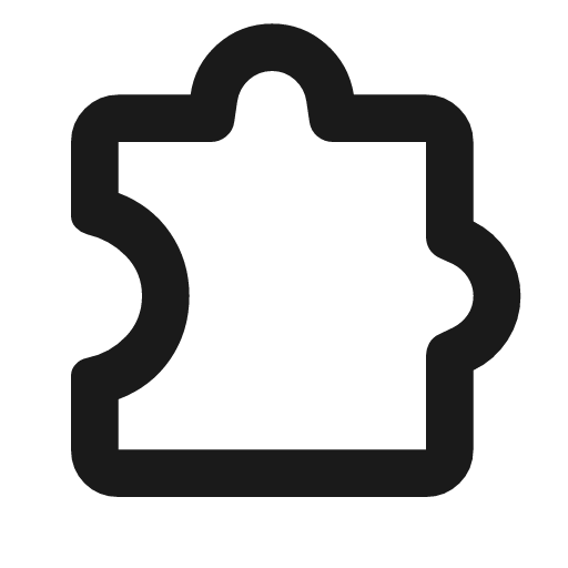 Extension outline rounded icon, rounded style, from Material Symbols