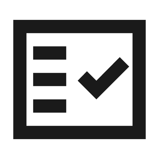Fact check outline sharp icon, sharp-cornered style, from Material Symbols