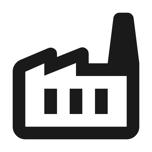 Factory outline rounded icon, rounded style, from Material Symbols