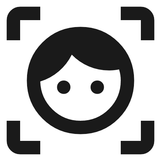Familiar face and zone icon, solid style, from Material Symbols