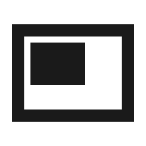 Featured video outline sharp icon, sharp-cornered style, from Material Symbols
