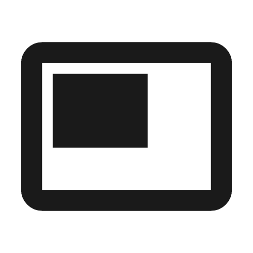 Featured video outline icon, outline style, from Material Symbols
