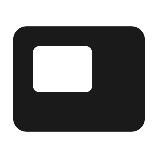 Featured video rounded icon, rounded style, from Material Symbols