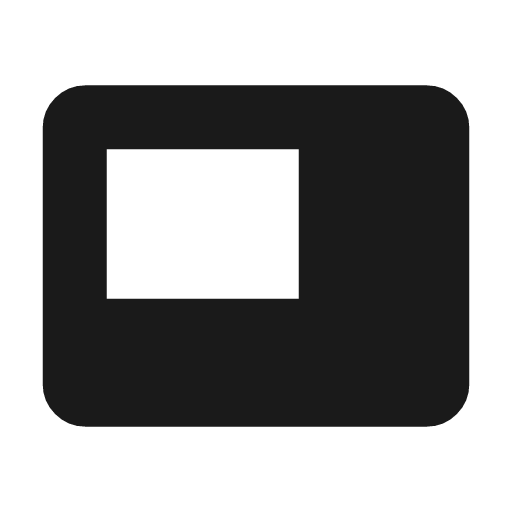 Featured video icon, solid style, from Material Symbols