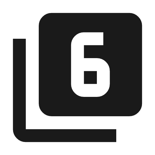 Filter 6 icon, solid style, from Material Symbols