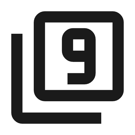 Filter 9 outline icon, outline style, from Material Symbols