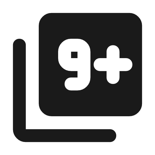 Filter 9 plus rounded icon, rounded style, from Material Symbols