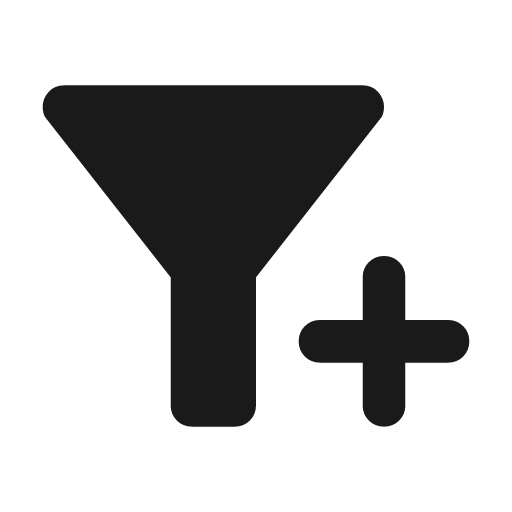 Filter plus rounded icon, rounded style, from Material Symbols