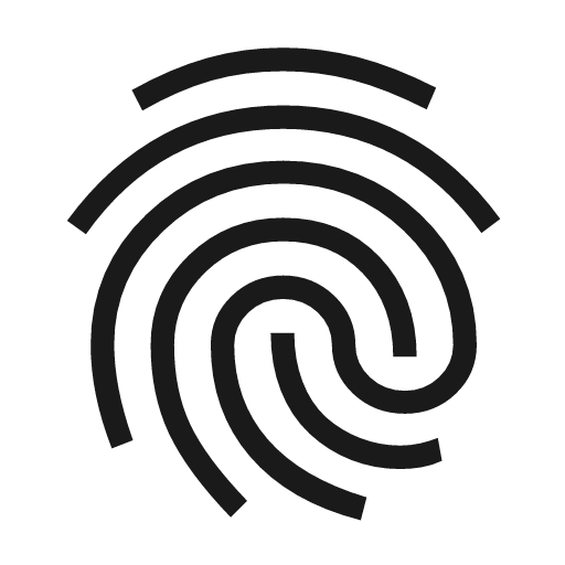 Fingerprint sharp icon, sharp-cornered style, from Material Symbols