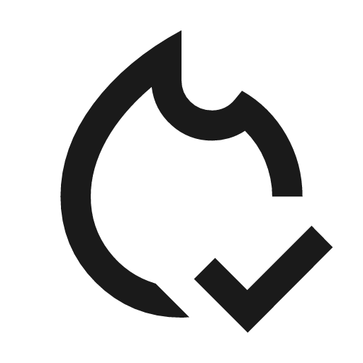 Fire check outline icon, outline style, from Material Symbols
