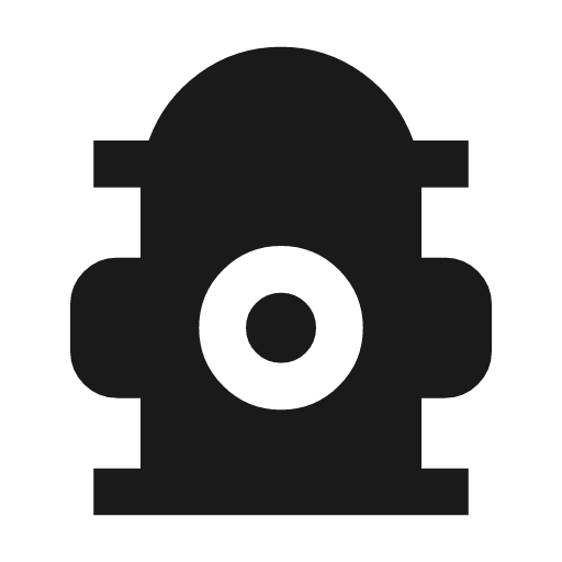 Fire hydrant icon, solid style, from Material Symbols