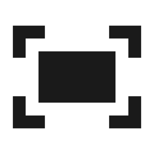 Fit screen sharp icon, sharp-cornered style, from Material Symbols