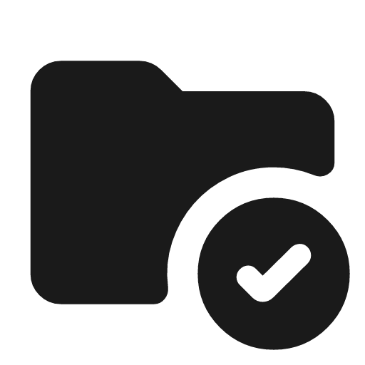 Folder check 2 rounded icon, rounded style, from Material Symbols